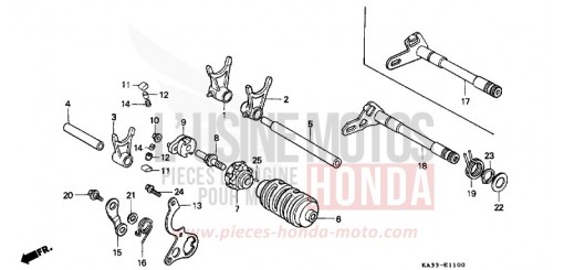 GEARSHIFT DRUM CR125RJ de 1988